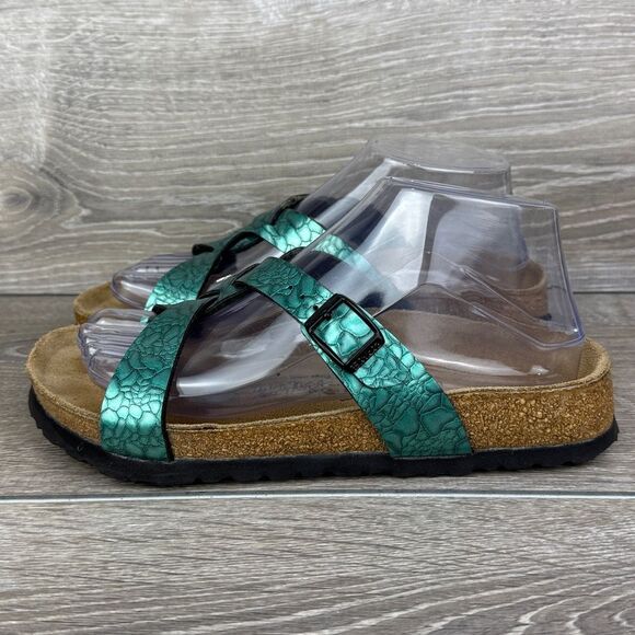 Birkenstock Birki’s Sylt Birko Flor Women’s Sz 6/EU 37 Turquoise Strappy Sandals - Picture 3 of 11